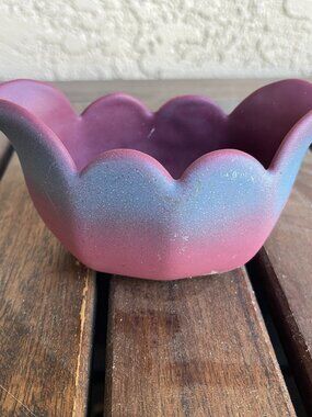 Art Deco 1950s Handmade Colorado Springs Van Briggle Pink Blue Tulip Vase